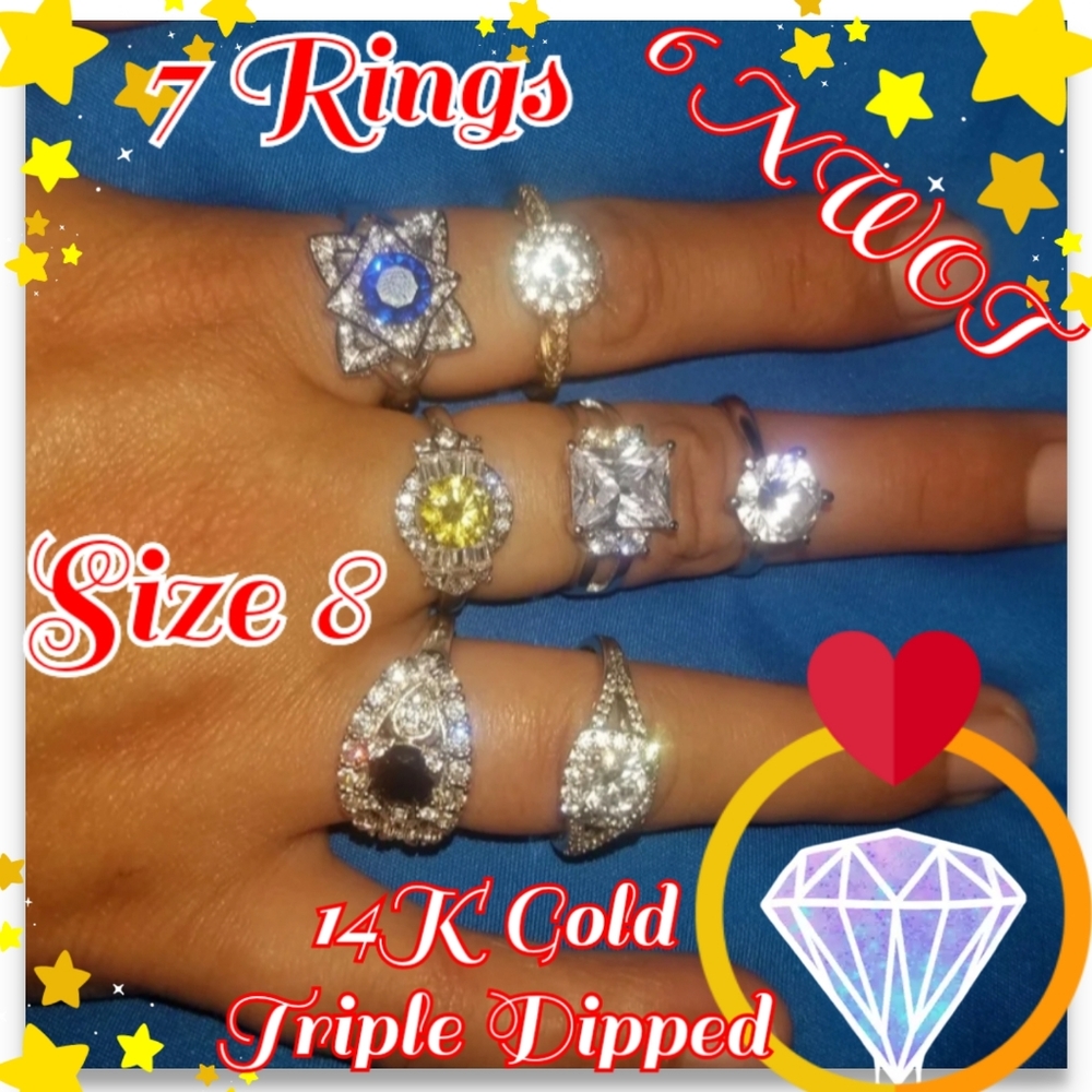 7 rings, Size 8 NWOT